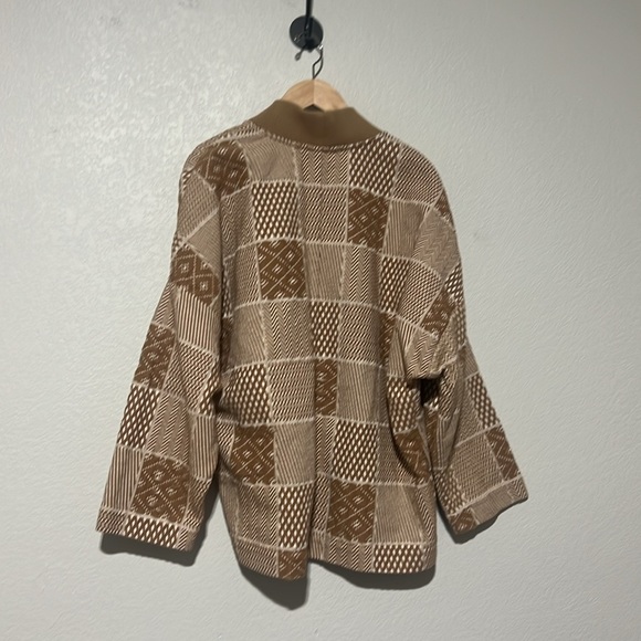 Jacquard Patchwork Robe Jacket Seed Khaki - Picture 4 of 4